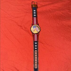Red and White Leather Watch